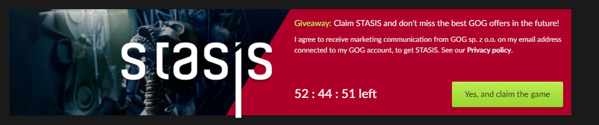 叽哩今日喜加一整理|GOG喜加一，《STASIS》免费领