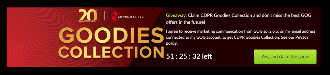 叽哩今日喜加一整理|GOG喜加一，CDPR Goodies Collection免费领