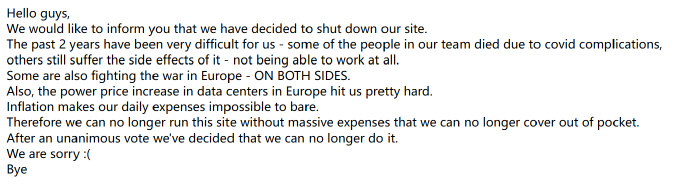运营团队太惨了,知名BT下载网站RARBG关站 运营团队太惨了,知名BT下载网站RARBG关站