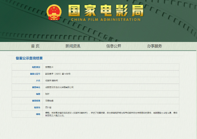 《纸嫁衣:奘铃村》电影已经备案立项。