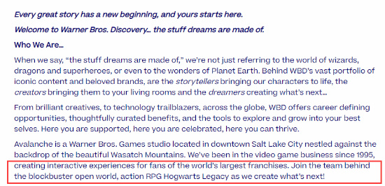 《霍格沃茨之遗》疑似将开发续作：招聘信息显端倪