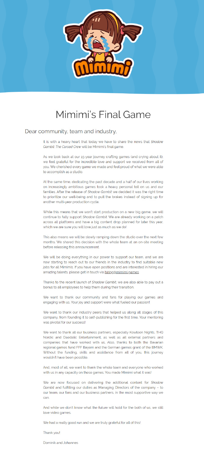 《赏金奇兵3》开发商宣布不再制作新游戏