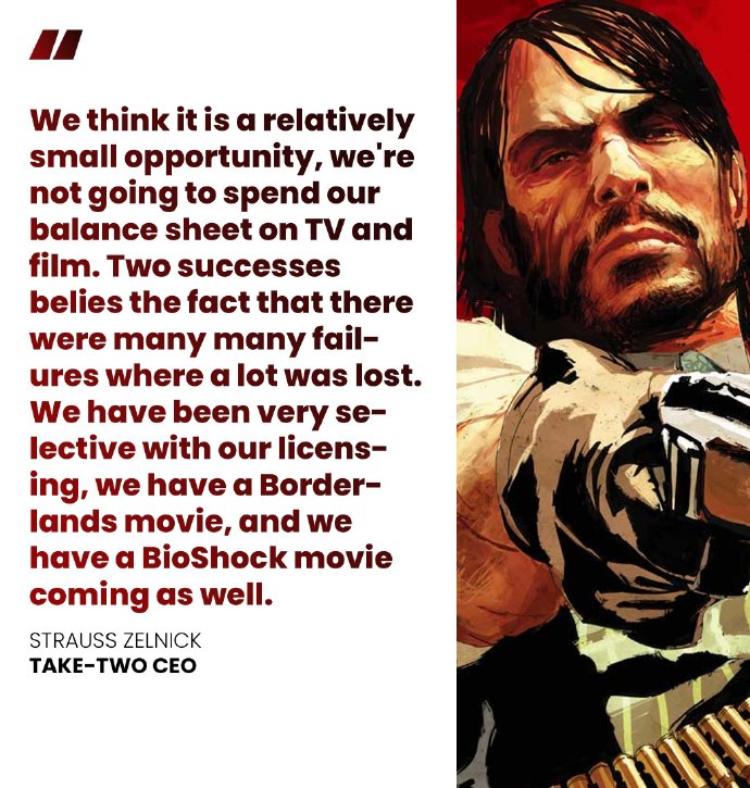 T2老总：将《GTA》或《大镖客》改编成电影有赔钱风险