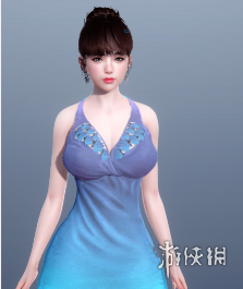 《AI少女》美少女性感蓝色吊带连衣裙MOD电脑版下载