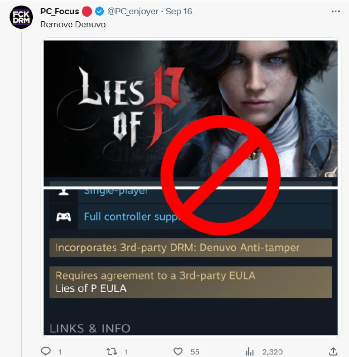 玩家呼吁《匹诺曹的谎言》移除D加密：学学《收获日3》