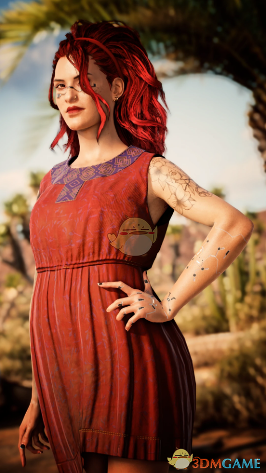 《赛博朋克2077》男女式土红色波西米亚短裙MOD电脑版下载