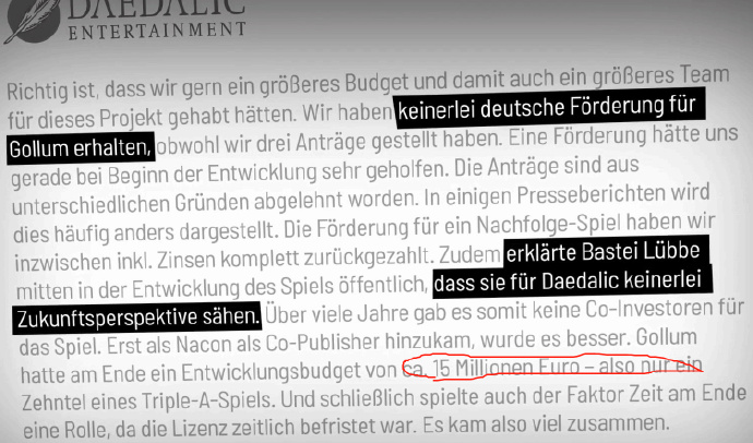 《魔戒：咕噜》前开发者：游戏道歉信由ChatGPT编写