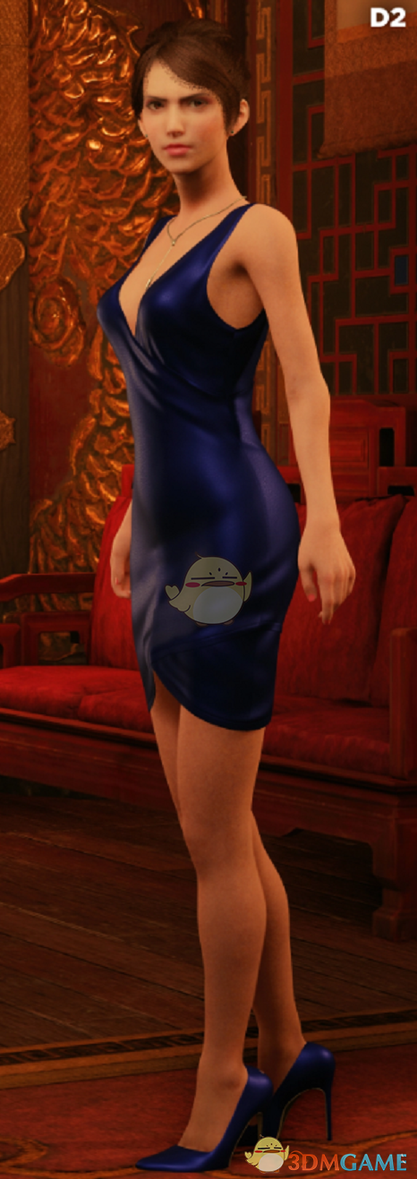 《最终幻想7：重制版》正红唇眼影穿蓝礼裙的蓝紫美甲杰西合集MOD电脑版下载