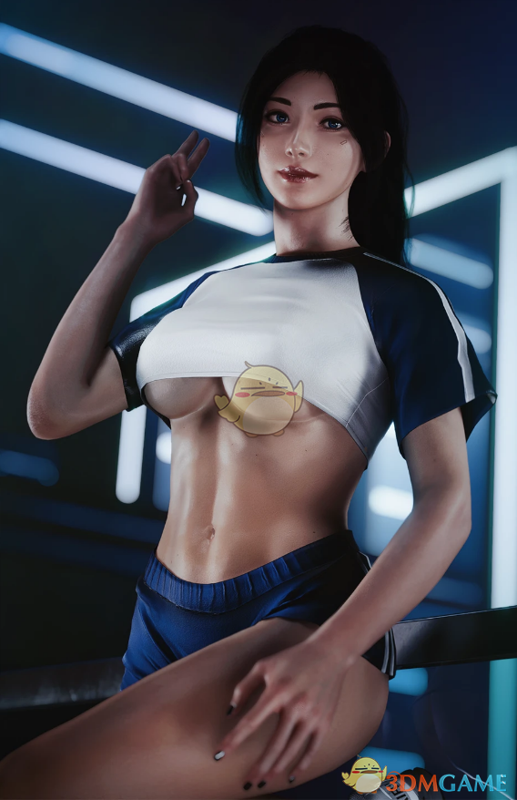 《赛博朋克2077》穿黑色露腹短校服和短裤的V合集MOD电脑版下载