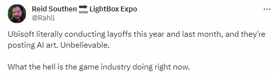 育碧万圣节贺图疑似AI作画遭嘲讽：画师被裁完了？