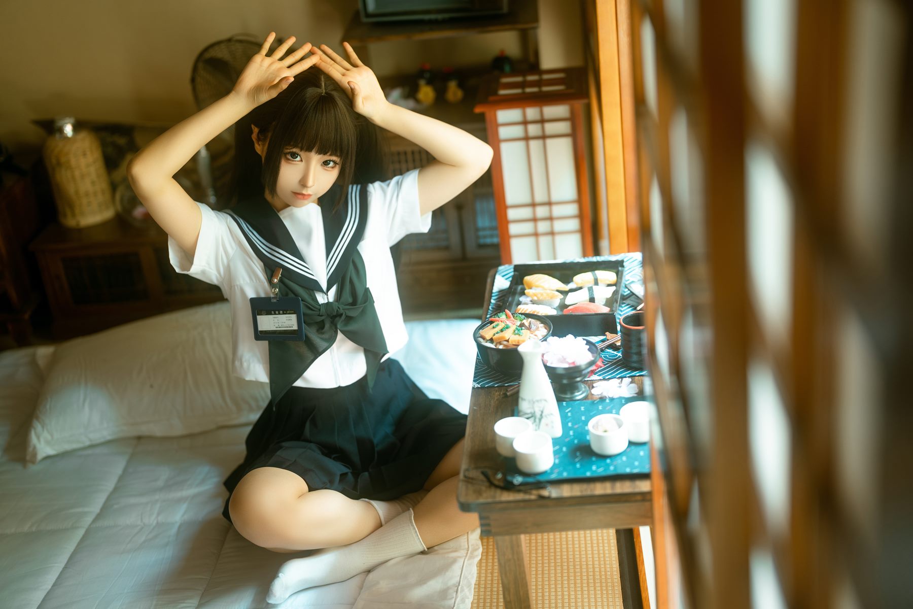 知名动漫博主@蠢沫沫 居家学妹